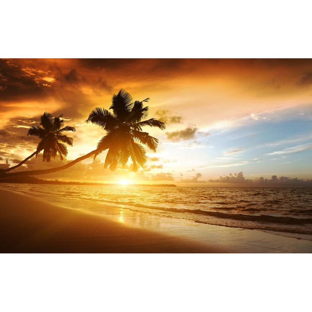 5D Diamond Painting Sunset Landscape Diy Round Water Diamond Embroidery Beach Mosaic Pattern Complete Design Home Decoration