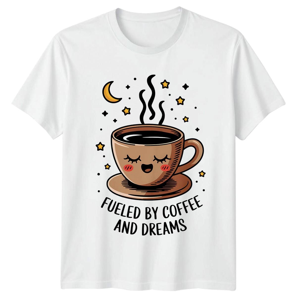 Fueled By Coffee And T-Shirt Coffee Lover Kawaii Coffee Him And Her XXXXL