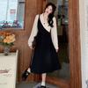 Women's Clothing French Temperament Fake Two-piece Skirt Autumn and Winter New Women's Light and Mature Style Can Be Worn Outside High-end Dress