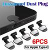 2/4/6 Pcs Silicone Phone Dust Plug Charging Port Protector For Lightning Type-C Smart Phone Accessories Dust Plug For iPhone 172