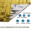 Emergency Thermal Poncho Blanket Lightweight Water-Resistant Windproof Sunshade Reusable First Aid Mat Pad Cover for Camping