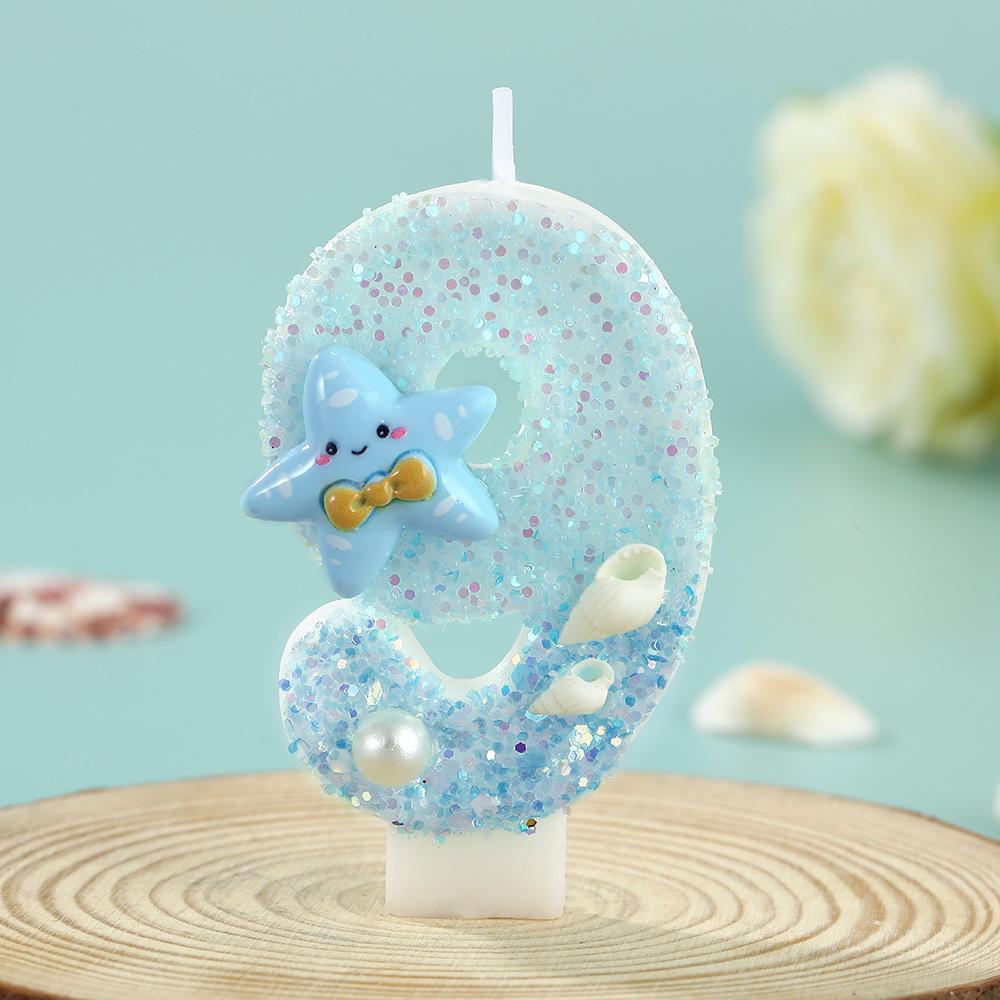 Handmade Cute Cartoon Starfish Number Birthday Party Candles