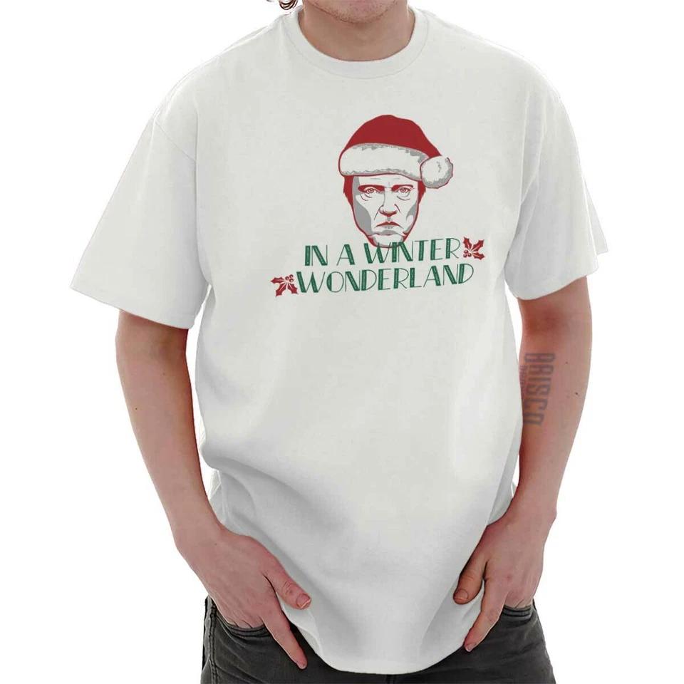 Funny Christmas Walken In Winter Wonderland Womens or Mens Crewneck T Shirt Tee