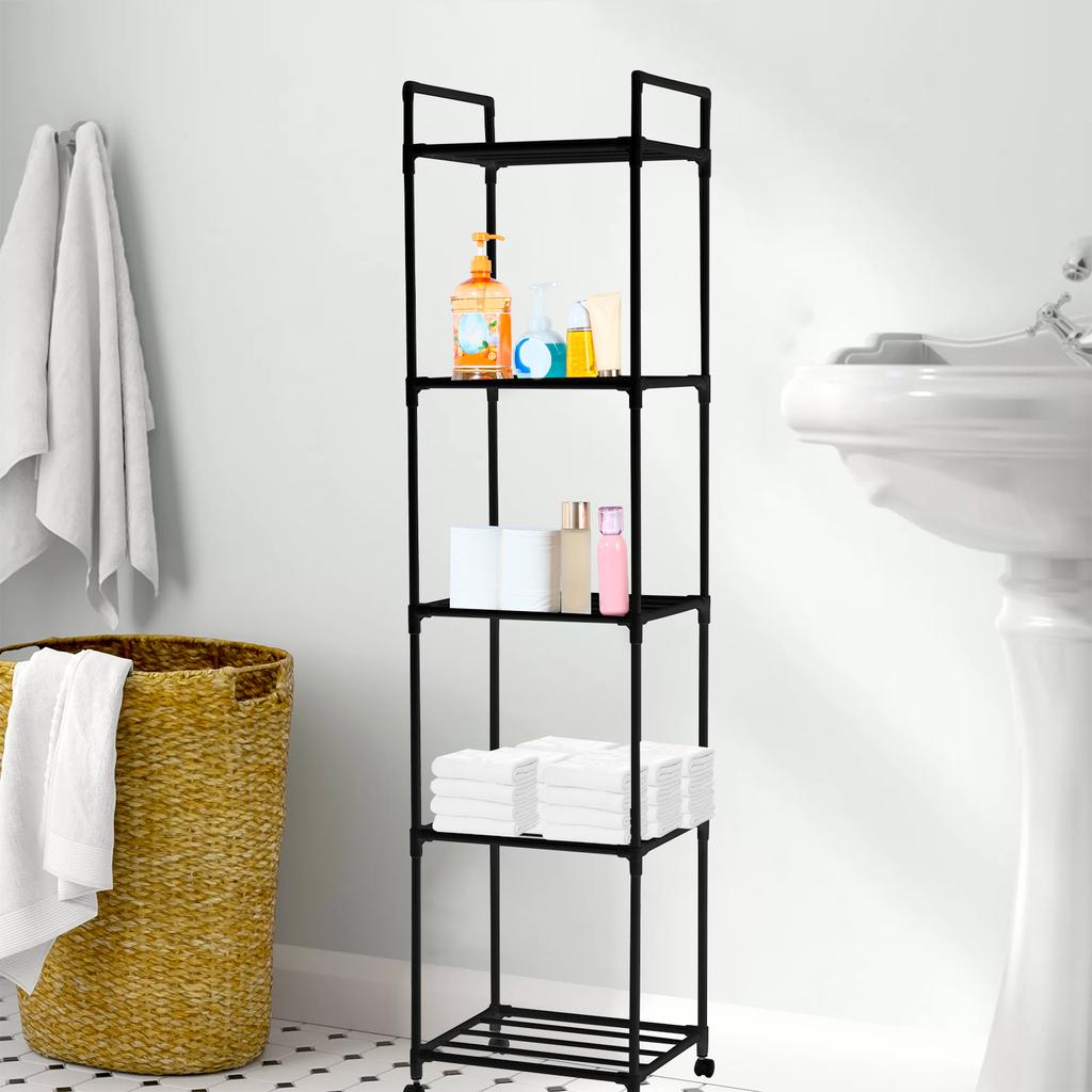 4/5-Layers Kitchen Rolling Storage Rack Movable Multipurpose Trolley Household Organizer Shelf for Bathroom Bedroom Living Room