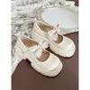 White Round Head Japanese Jk with Skirt Platform Small Leather Shoes Summer Shallow Mouth Mary Jane Single Shoes
