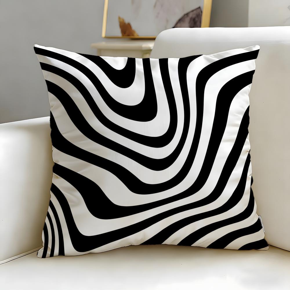 Zebra Pattern Cushion Cover Soft & Easy-Wash Pillow Case – Versatile For Couch, Bed, Travel And Office