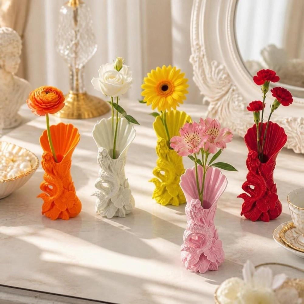 Minimalist Mermaid Shell Vase 3D Printing Mermaid Sculpture Desktop Decorative Vase Gift