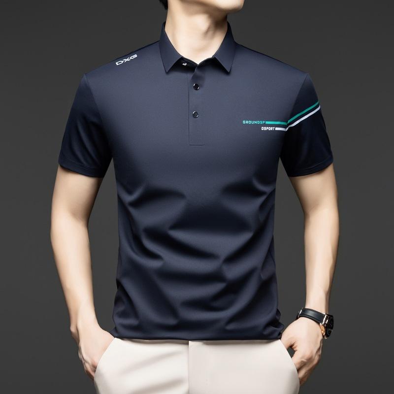 

Men s Short-sleeved Summer Men s Polo Shirt Lapel Casual Business Leading Clothes 4XL