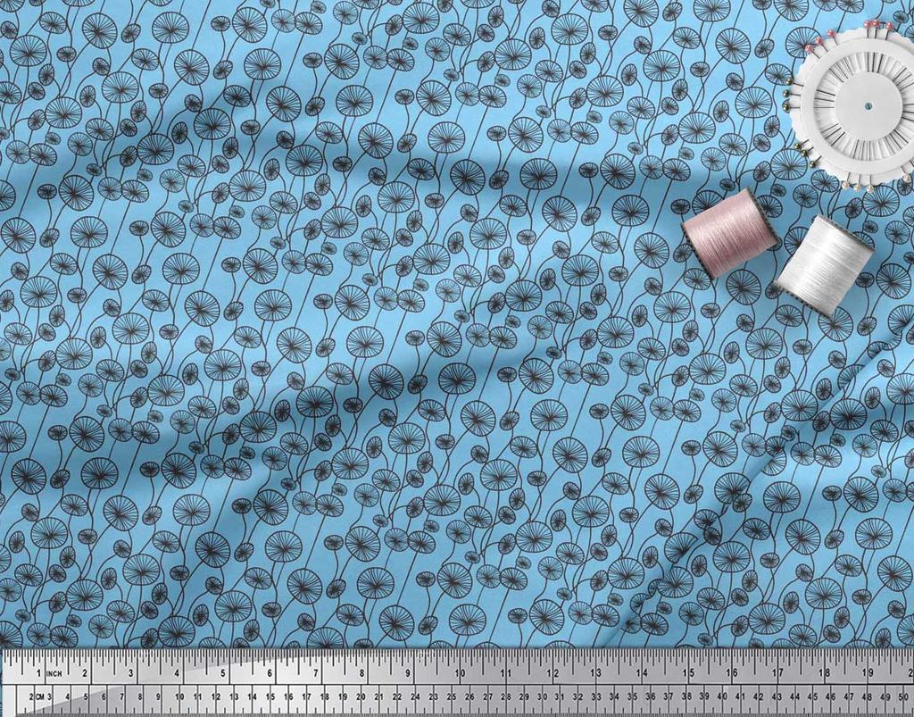 Soimoi Japan Crepe Satin Fabric Artistic Floral Decor Fabric Printed Metre 42 Inch