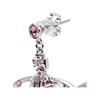 Vivienne Westwood Mini Bas Relief Saturn Shaped Pendant Crystal Earrings Unisex Earrings Silver Purple Pink 62020025-02P551