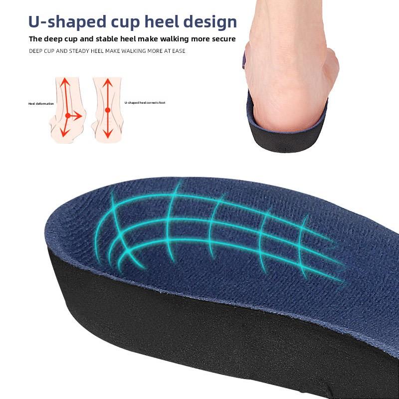 Thin Shock-absorbing Insoles for Men and Women, Sweat-absorbing and Breathable Massage Arch Support Insoles, Summer EVA Sports Full Pad