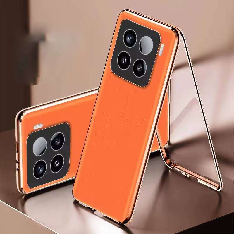 Etui do Xiaomi Redmi Note 15 14 13 Pro Pro+ Ultra 5G, Aluminiowy Zderzak ze Szklanymi Bokami i Skórzanym Tyłem, Osłona Zderzaków z Ochroną Obiektywu