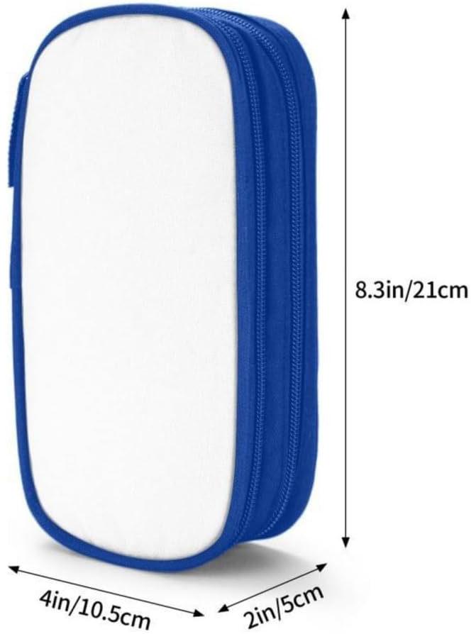 DIY Blue Double-Layer Large Capacity Pencil Case - Versatile and Stylish for Students.