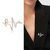 Simple High-End Sense Rhinestone Electrocardiogram Brooch Fashionable Versatile Suit With Jewelry Corsage