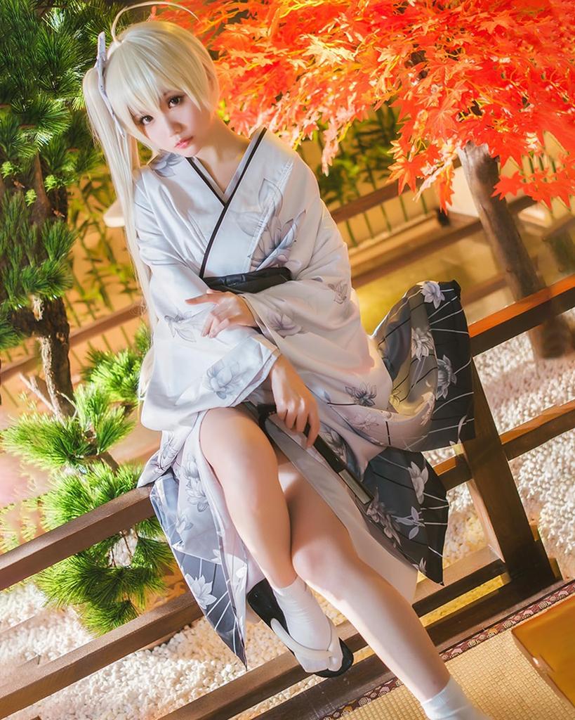 [Milky Time] Yosuga No Sora Kasugano Sora Cosplay Costume with Wig, White Kimono, Halloween