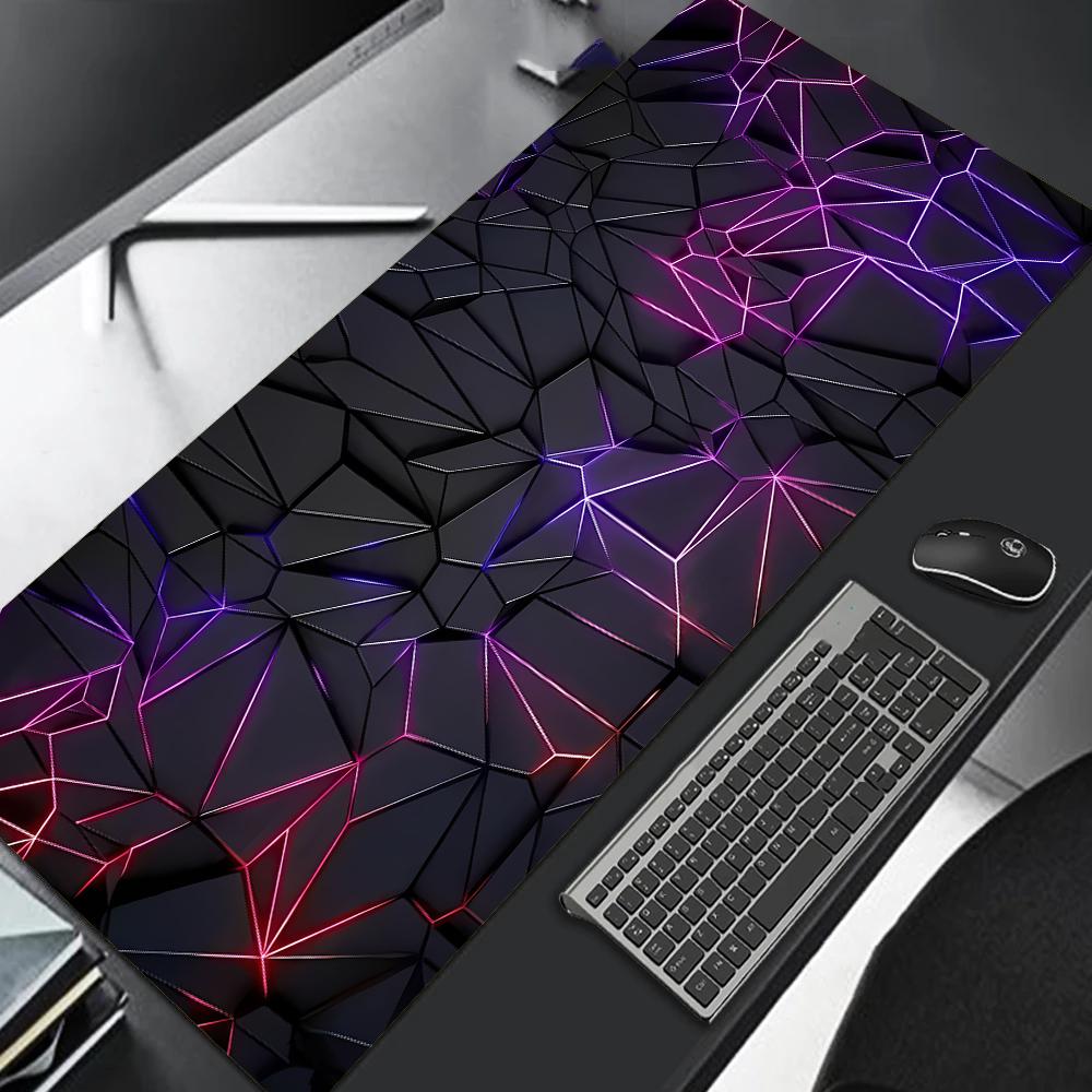 Large Gaming Mouse Pad 90x40 Red Blue Gradient Design Non-Slip Rubber Sewn Edge Gaming Desk Mat Keyboard Gamers and Office Work