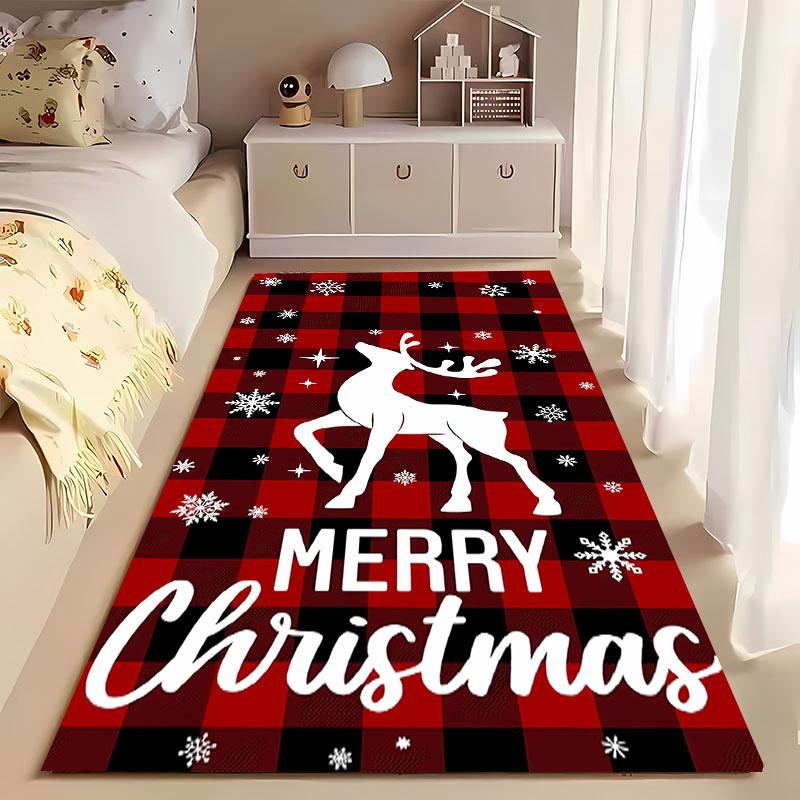 3D Christmas Cartoon Carpet, Living Room Bedroom Home Decor Carpet Garden Lawn Carpet Kitchen Kids Bedroom Mat Christmas Present