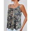 Women's Summer Round Neck Sleeveless Printed Loose Pullover Backpack Vest
