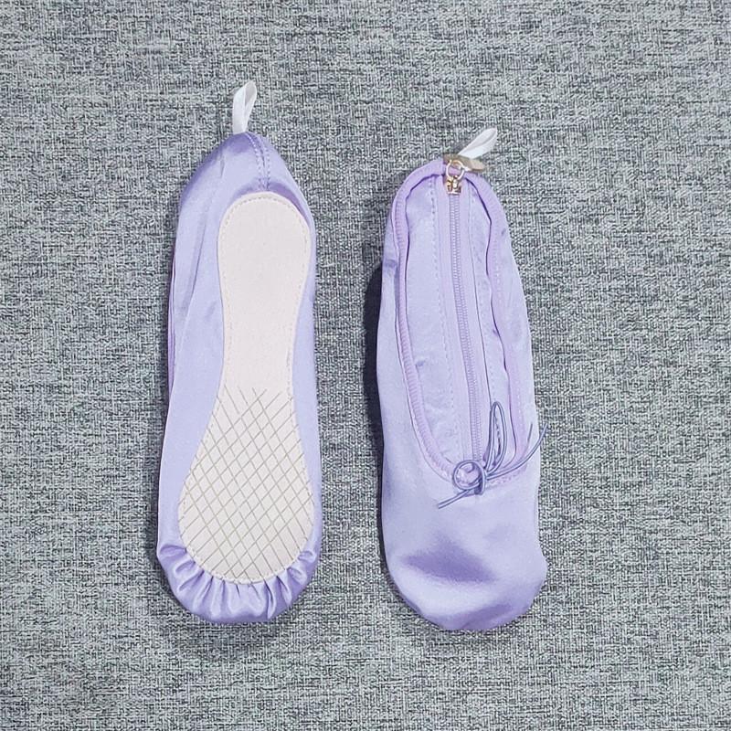 Pink Ballet Shoe Satins Student Pencil Bag Multifunctional Cosmetic