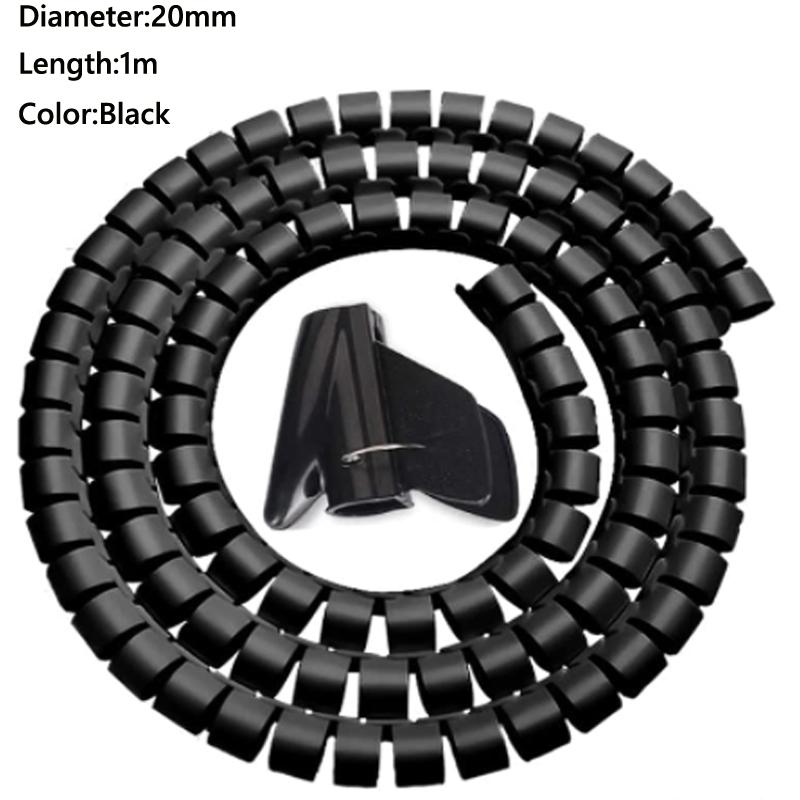 1/2meter 8-25mm Cable Spirals Wrap Tidy Cord Wire Banding Loom Storage Organizer PC TV Wire Winding Tube Wire Sleeves