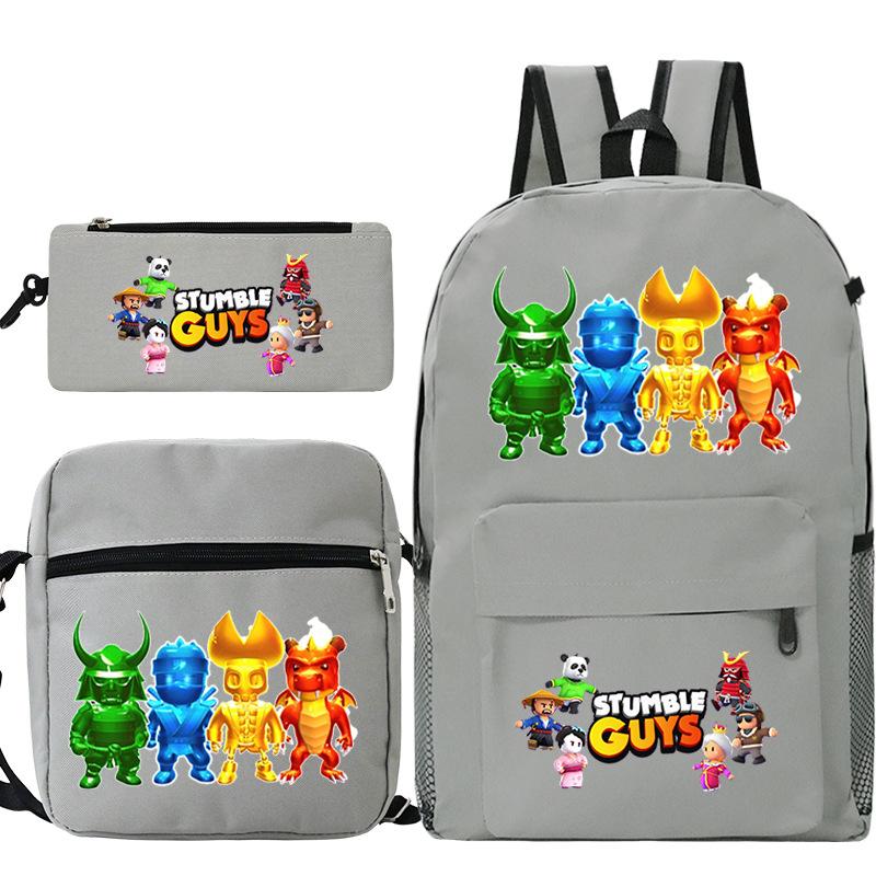 Game Merchandise Printed Children'S Schoolbag Set Teen Backpack Three-Piece Set