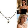 Beautiful Handcrafted Starfish Necklace Tarnish Resistant Stainless Steel Clavicle Chain For Everyday Wear