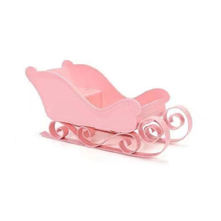 

Christmas Sleigh Candy Dish Santa Sleigh Ornament Table Centerpiece рожевий