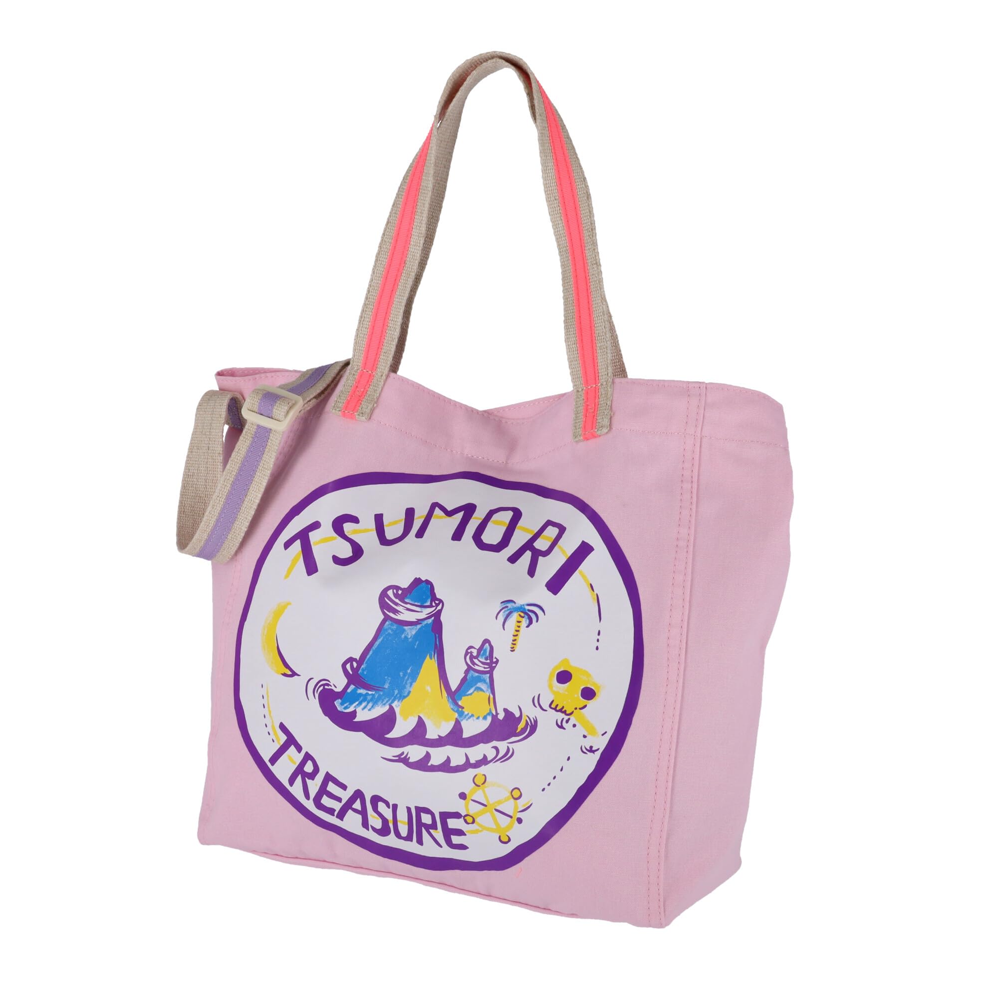 

Сумка-тоут Tsumori Chisato Treasure Island, 2-в-1, большая, розовая