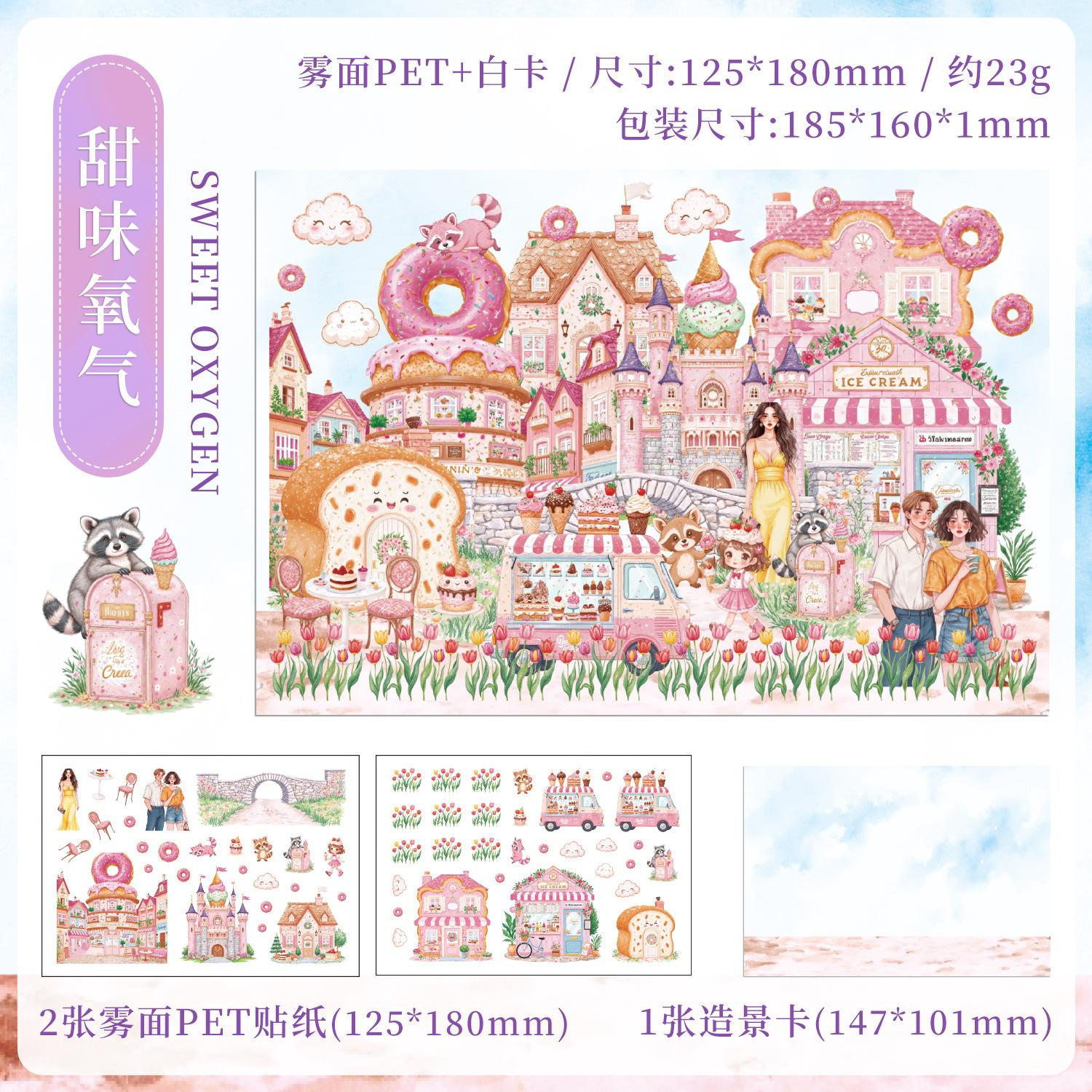 

3-Piece Girls Vacation Scene Decals, Pastel Color & Precision Die-Cut, Great for Planner & Handmade Card Making