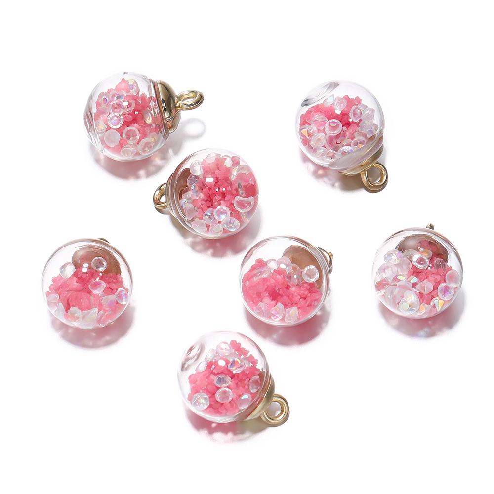 10Pcs Charms Luminous Transparent Glass Ball 16mm Pendants Crafts for DIY Earrings Necklace Jewelry Making Findings Accessories