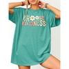 Macaron Daisy Choose Kindness Healing Text Print T Shirt| Yuanqi's soft and inspiring versatile loose-fitting round-neck top|Vintage distressed