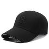 Boné de beisebol com aba curva, novo boné bordado tridimensional com letra R para homens e mulheres, casual, simples e versátil, com parte superior rígida