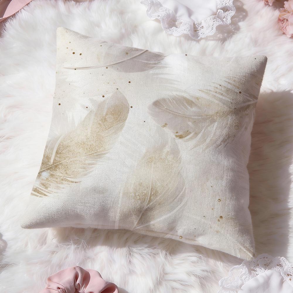 Feather Pattern Cushion Cover Premium Comfort Reversible Pillow Cove Two In One Design for Any Room Car Interior