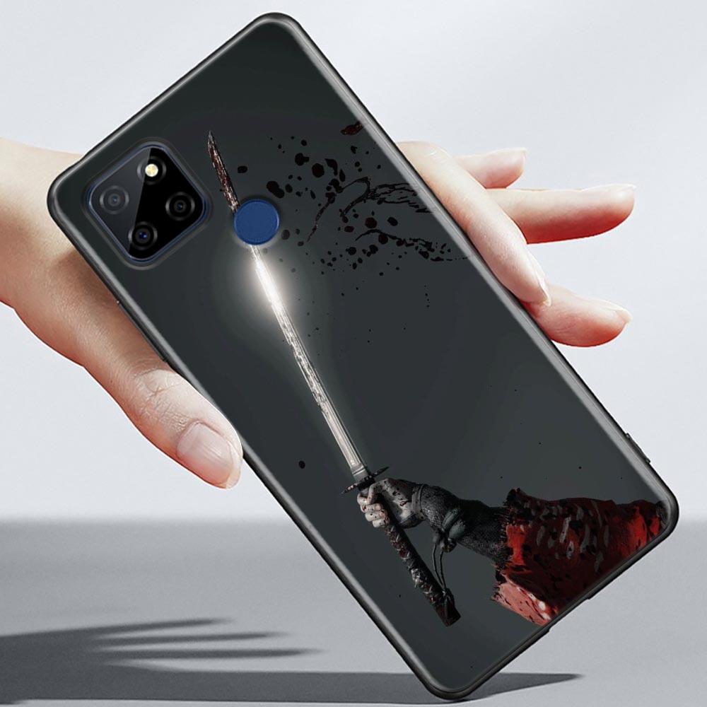 Red Sun Japanese Samurai Demon Art Anime Case For Realme C21Y C21 C25 C20 C15 C12 C11 C1 GT Master Neo Neo2 5G Funda Capa  Cases