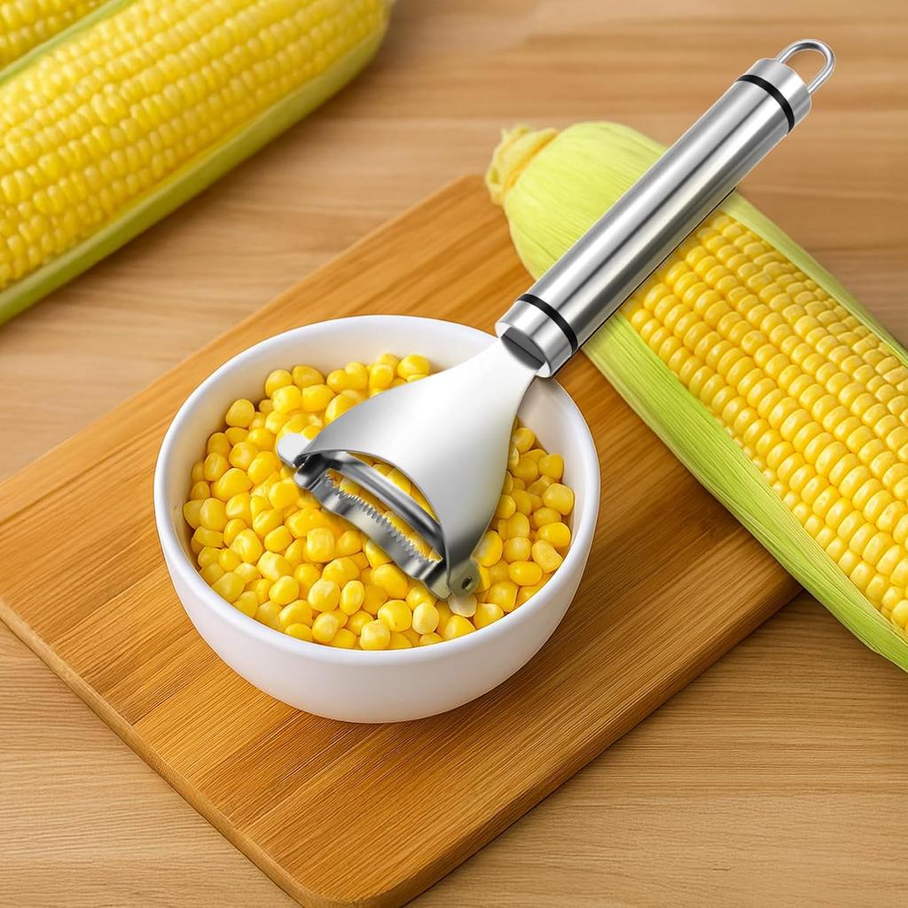 2Pcs Corn Planer Cutter Thresher Peeler, Corn Thresher Cob Stripper Tool Stainless Steel Corns Threshers Cob Remover Tools Cobs Remover Tool for