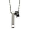 Phiten Black IP Ring Black Diamond Plate Double Parts Titanium Necklace Simple [Fefe] Fe-fe×phiten [Special Specifications]