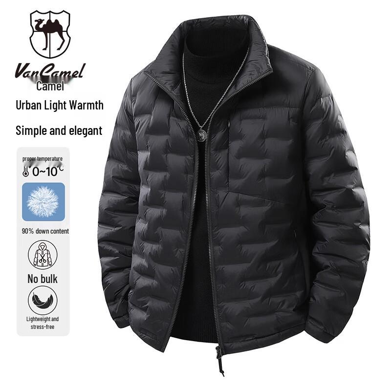 VANCAMEL Men's Stand-Collar Thickened Down Jacket