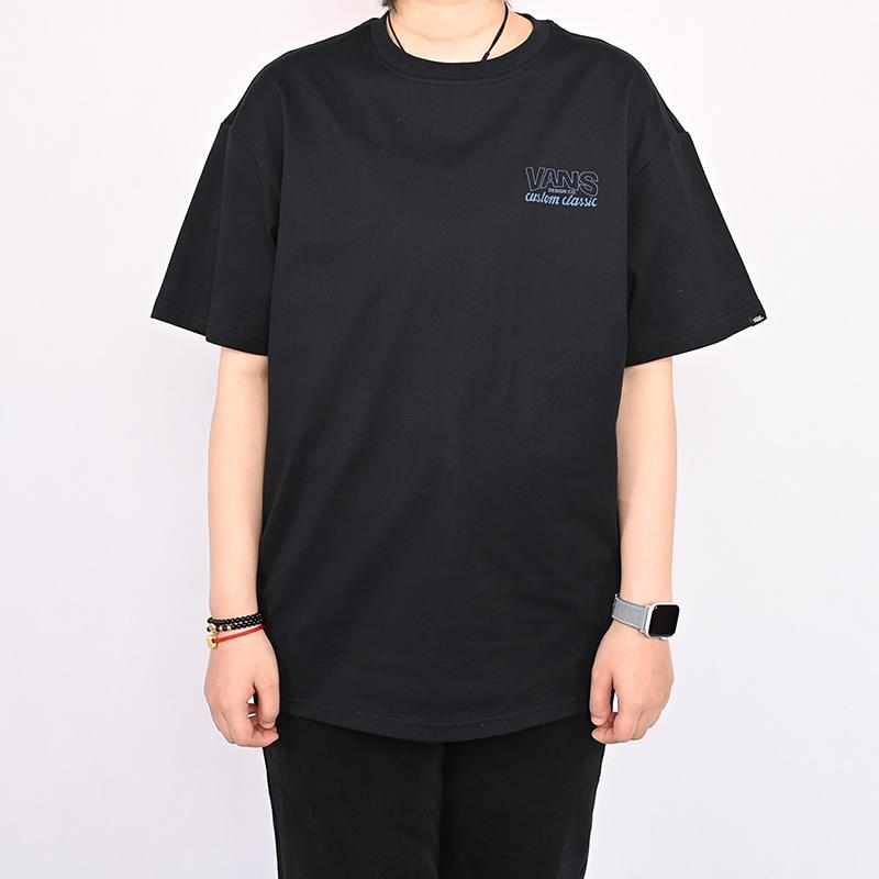Vans Custom Classic SS25 Fashion Simple Versatile Breathable Short Sleeve T-Shirt Men Tops Black VN000NNJBLK