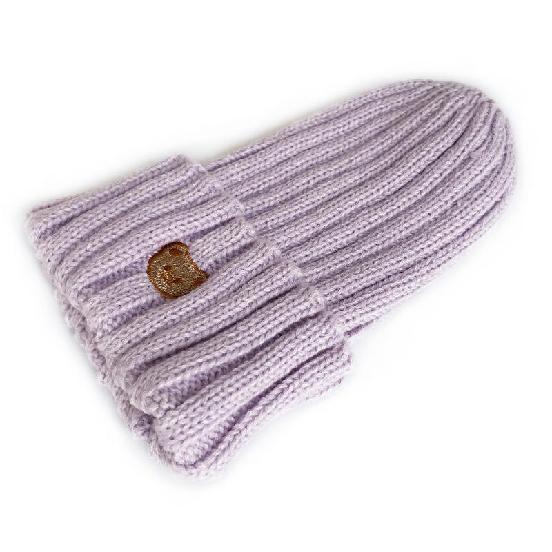 Cozy Autumn/Winter Crochet Baby Beanie with Embroidered Bear