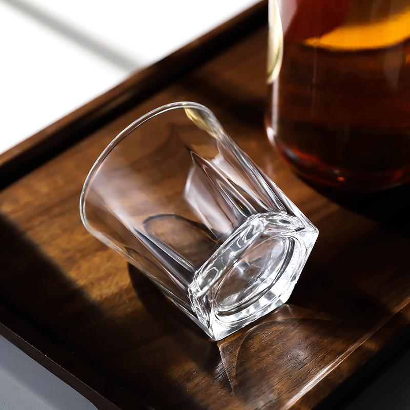 1pcs Creative Nordic Water Cup Classical Whiskey Glass Thick Bottomed Glass Juice Beverage Cups Bar Transparent Cocktail Glass