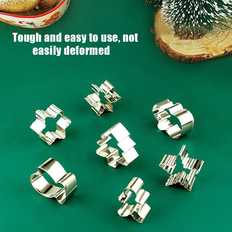 Stainless Steel Christmas Cookie Molds Snowflake Christmas Tree Gingerbread Man Cookie Molds Diy Baking Cookie Molds