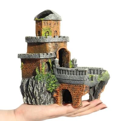 Aquarium Zubehör Dekoration Harz Schloss Haus Aquarium Verschönerung Fischtank Landschaftsdekoration Handwerk
