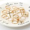 22Pcs Bohemia Cross Knuckle Rings Set For Women Gold Silver Color Heart Butterfly Snake Shape Charm Ring Fashion Daily Jewelry