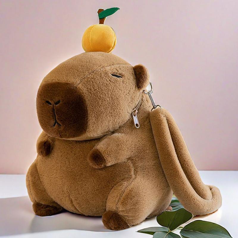 Capybara Cartoon Plüschrucksack für Kinder – Süße, trendige und beliebte Spielzeugpuppe
