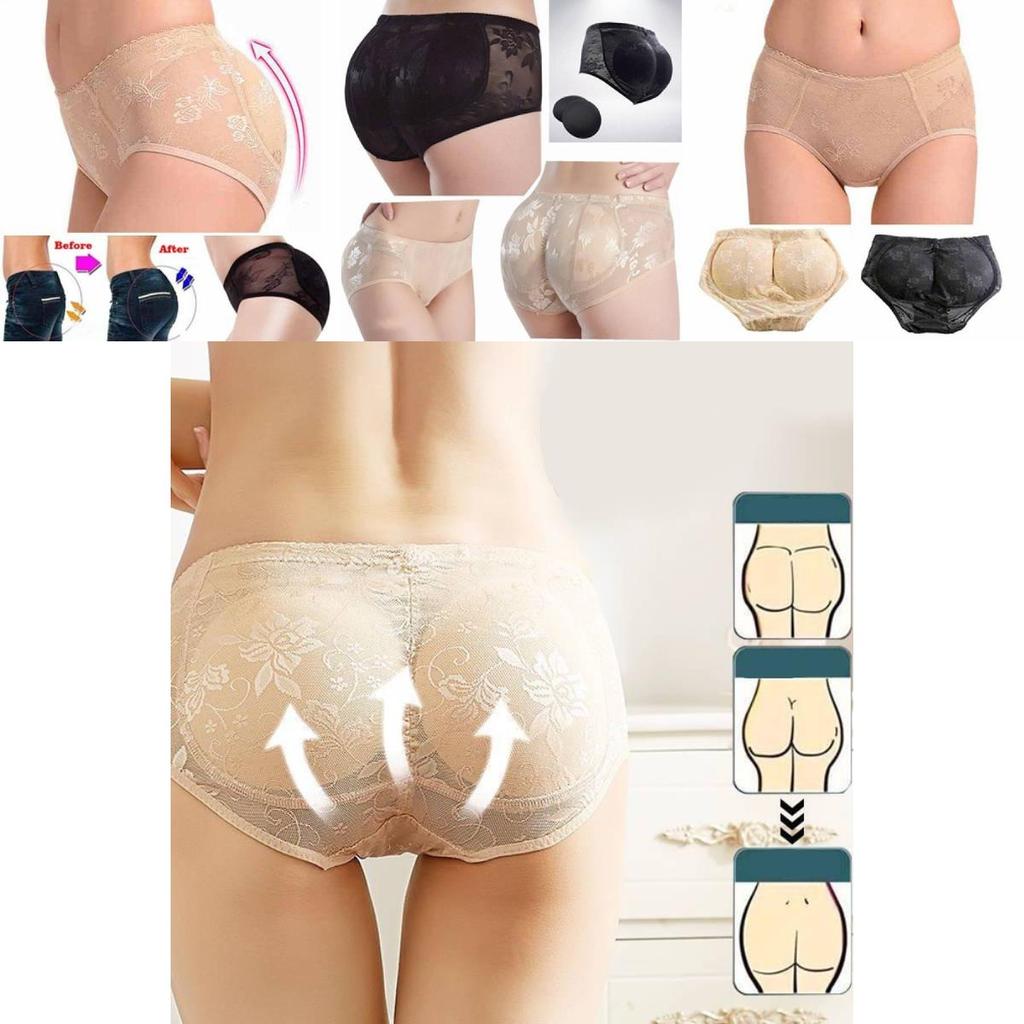 Breathable Padded Butt Lifting Panties Lace Seamless Hip Enhancer For Women