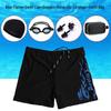 Nylon Flame Men's Swim Trunks & Goggles Set - Quick-Dry Square Leg Training Swimwear
