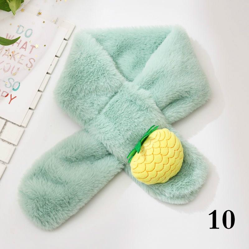Children Warm Fruit Scarf New Imitation Rabbit Hair Autumn Winter Soft Girls Sweet Neck Scarf