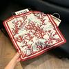 Sen green flower print fresh imitation silk scarf premium versatile square scarf neck protection scarf trendy headscarf scarf women