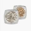 Mini 2x4 Zirconia Nail Art Rhinestone Decorations - Translucent White & Champagne Flat Back Mosaic DIY Accessories.