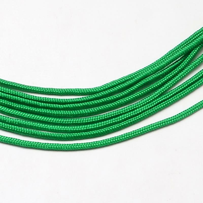 Polyester & Spandex Cord Ropes, 16-Ply, Solid Color, for Shoe Lace Cord Making, Green, 2mm, About 109.36 Yards(100m)/bundle
